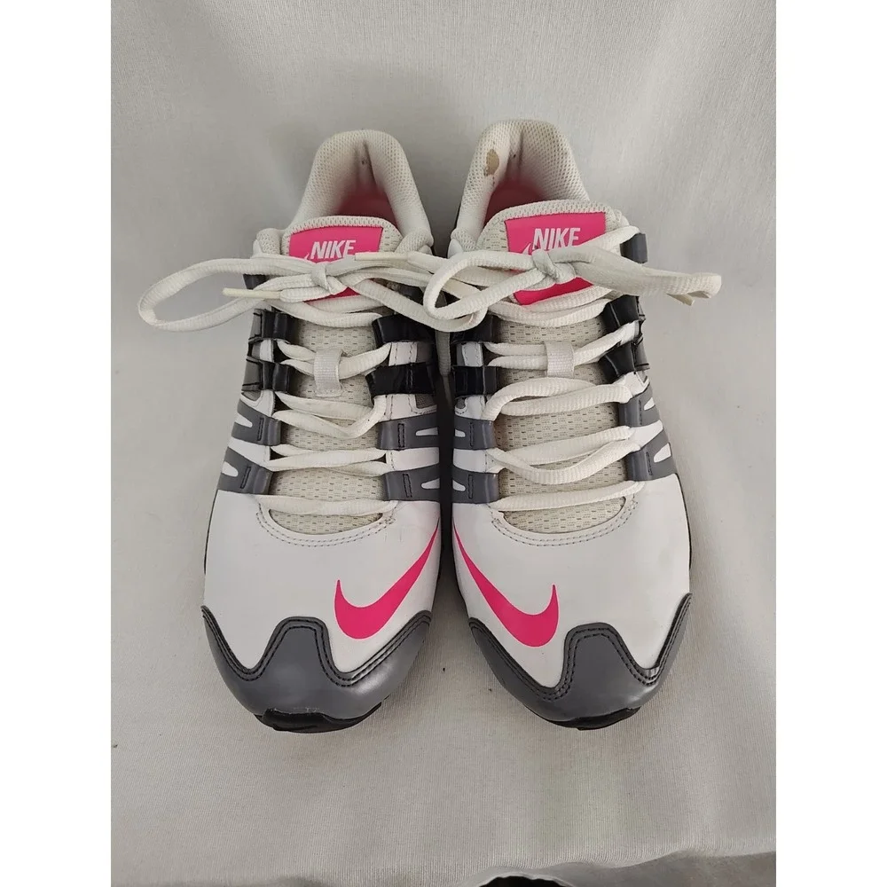 Nike Shox 639657-104 Hot Pink Running Women's 8.5 Shoes White Black 2015
